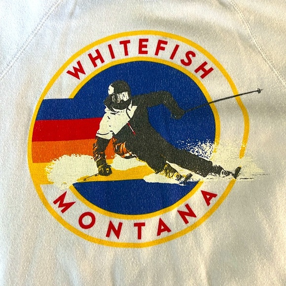 TECHSTYLES  Whitefish Montana Skiing lightweight Crewneck - Picture 2 of 5